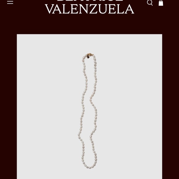 Original Beatrice Valenzuela Pearl Necklace, 18" Red Silk - Picture 3 of 3